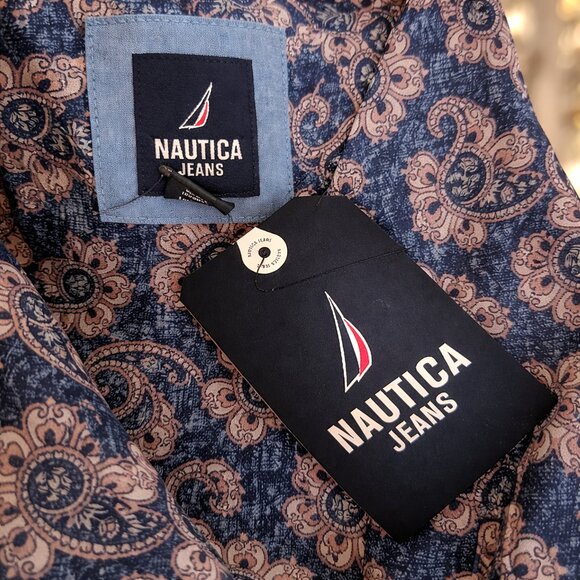 Nautica Blue & Pink Paisley Sleeveless Button Down Blouse - Size S - NWT - Picture 6 of 7